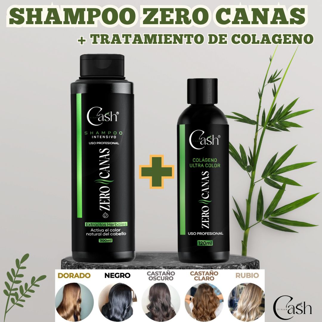 Shampoo Zero Canas + Obsequio Tratamiento colageno