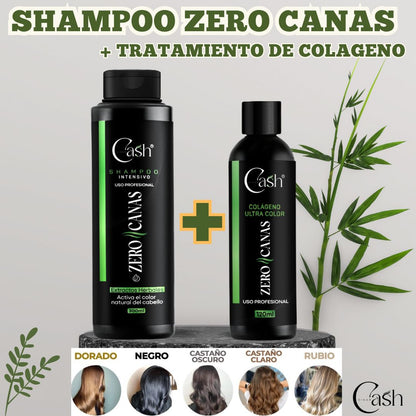 Shampoo Zero Canas + Obsequio Tratamiento colageno