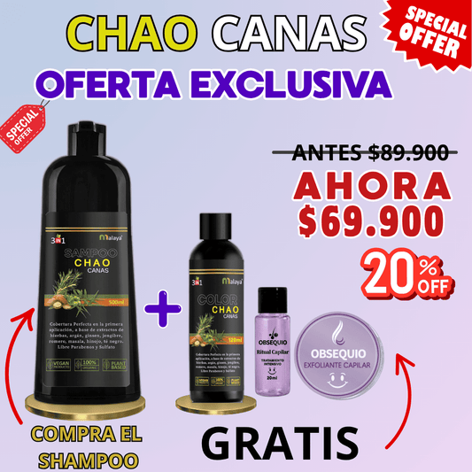 SHAMPOO CHAO CANAS +TRATMIENTO